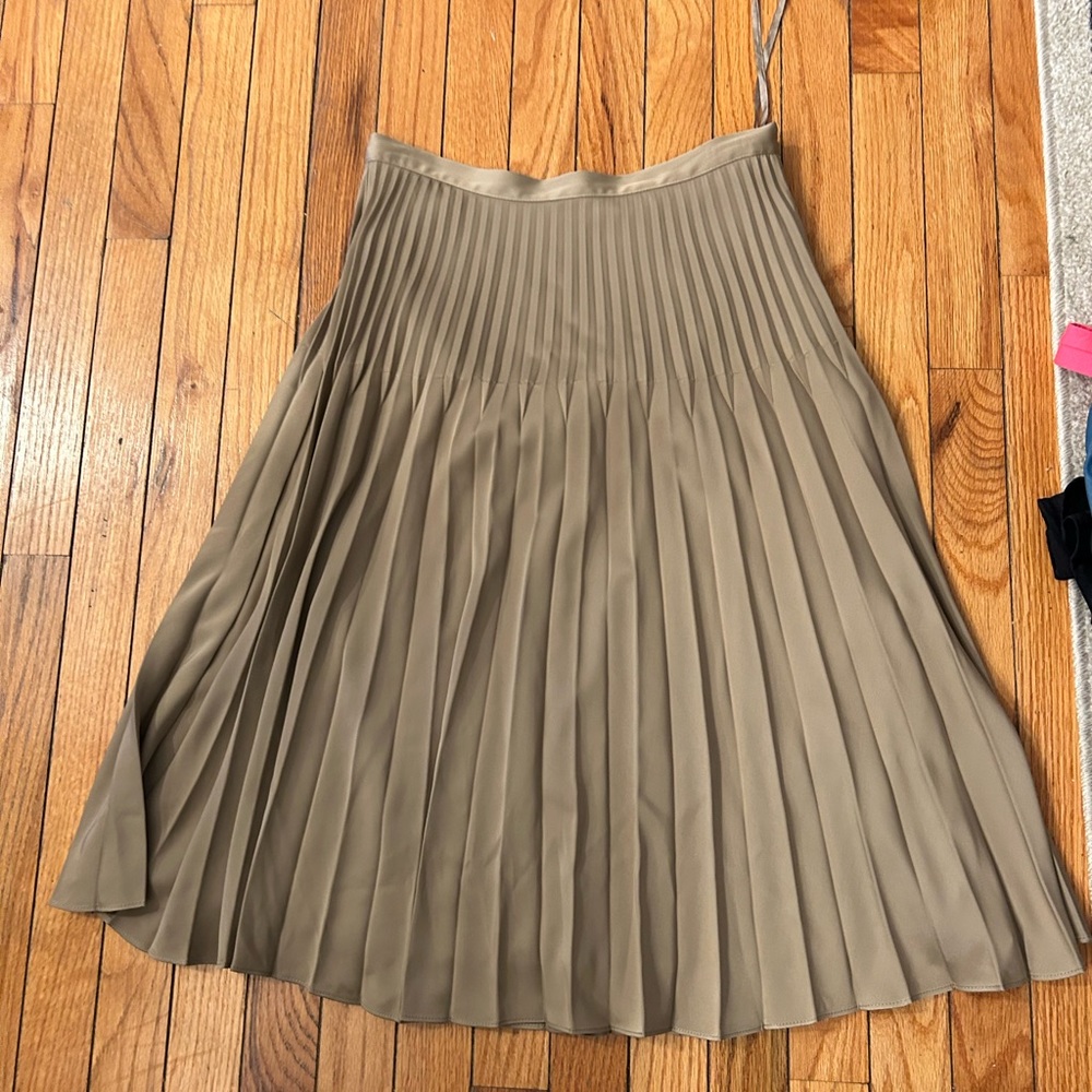 Pleated silk skirt
